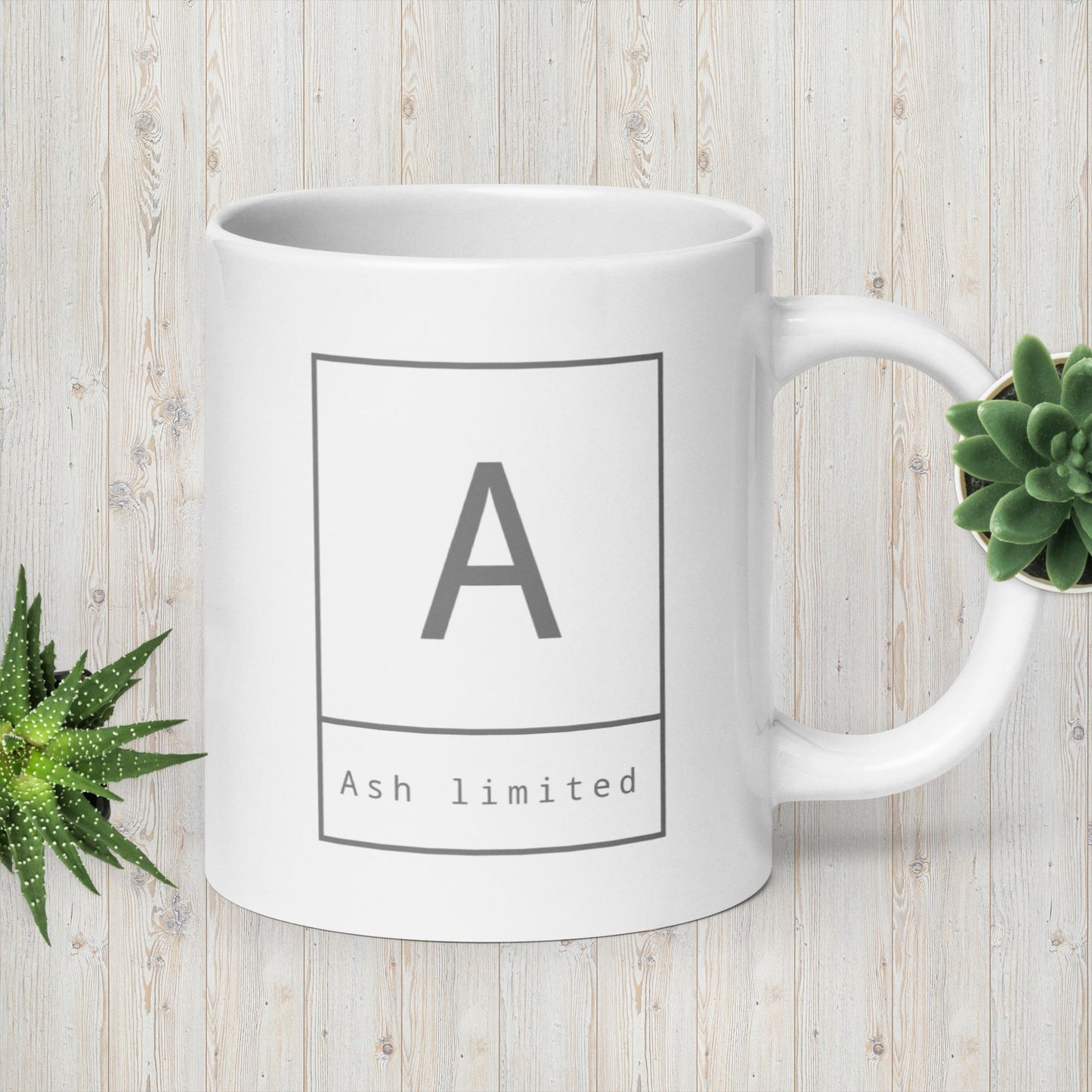 Ash limited White glossy mug